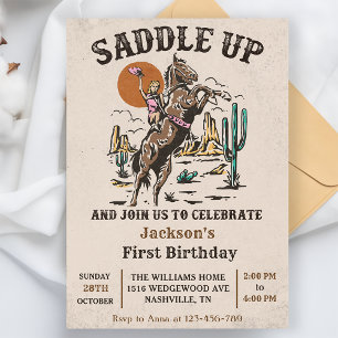 Invitation Saddup Western 1er anniversaire fête