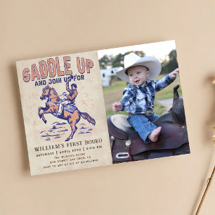 Invitation Saddup Western Cowboy Rodeo Anniversaire Photo
