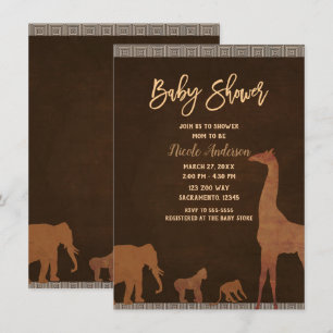 Invitation Safari africain dans la jungle Zoo Animaux Baby Sh