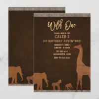 Safari africain Zoo Vintage WILD ONE 1ère Fête