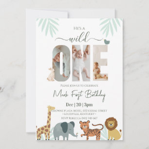Invitation Safari Animal Boy 1er anniversaire