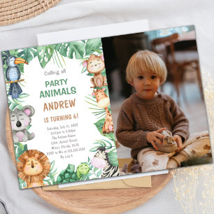 Invitation Safari Animal Party Thème pour enfants
