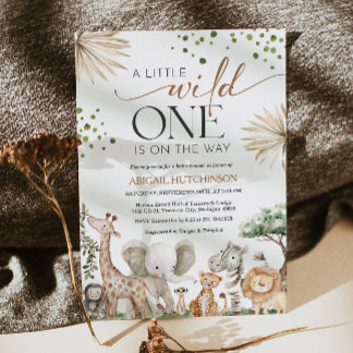 Invitation Safari Animals Gender Neutral Baby Shower