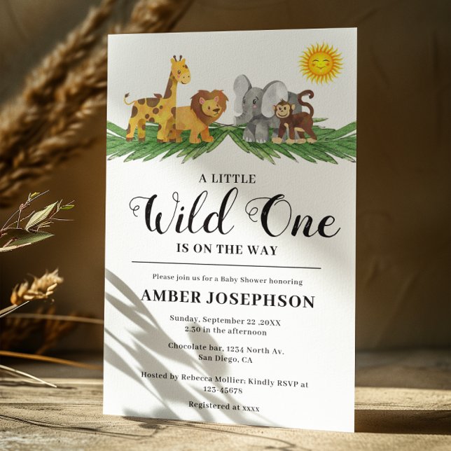 Invitation Safari Animaux Un Baby shower Un Peu Sauvage (Créateur téléchargé)
