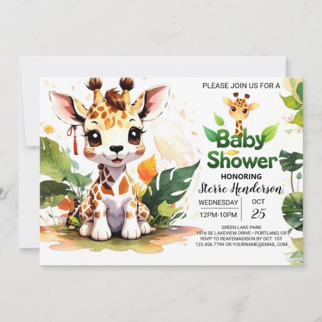 Invitation Safari aventure commence Baby shower (Devant)