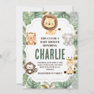 Invitation Safari Baby Shower