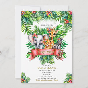 Invitation Safari Baby shower Wild One est sur le chemin