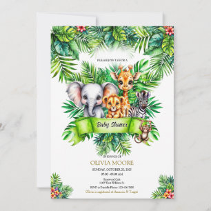 Invitation Safari Baby shower Wild One est sur le chemin