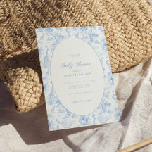 Safari Bleu Toile De Jouy Baby Shower Garçon
