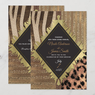 Invitation Safari Chic de la Lionne Glamour de la Jungle Mari