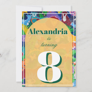 Invitation Safari coloré thème Anniversaire occupé