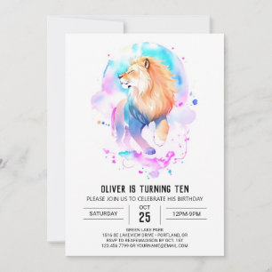 Invitation Safari Custom Lion Anniversaire