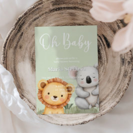 Invitation Safari de la Jungle tropicale verte Baby showers A