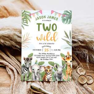 Invitation Safari Deux Wild 2nd Boy Birthday