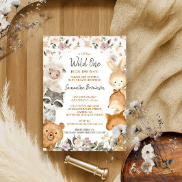 Invitation Safari ferme animal ours Fox Rabbit Raccoon bébé