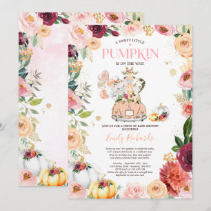 Invitation Safari Floral Animaux Citrouille Conduite Par Baby