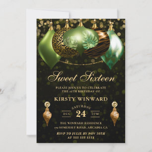 Invitation Safari Imprimé Animalier Boules Sweet Sixteen