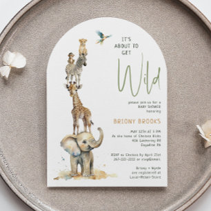 Invitation Safari "It's About To Get Wild" Baby shower Arch