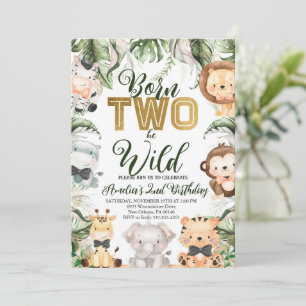 Invitation Safari Jungle Né Deux Be Wild Anniversaire