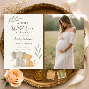 Invitation Safari Jungle Wild One Photo Baby Shower