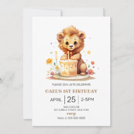 Invitation Safari Lion 1er anniversaire