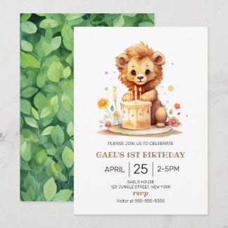 Invitation Safari Lion 1er anniversaire