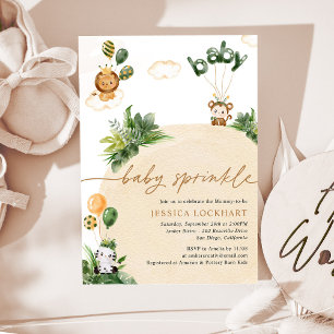 Invitation Safari moderne Jungle Neutral Baby Sprinkl