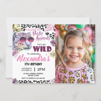 Invitation Safari Party Animaux Anniversaire Empreinte de léo