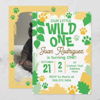 Invitation Safari Photo Wild One 1er Anniversaire