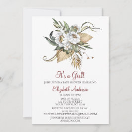 Invitation Safari Sahara Savanna Floral Baby shower FILLE
