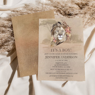Invitation Safari Sahara Savanna Lion Baby shower