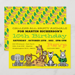 Invitation Safari sauvage, fête d'anniversaire des enfants
