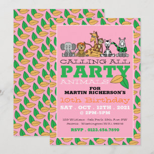 Invitation Safari sauvage, fête d'anniversaire pour enfants