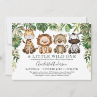 Safari sauvage Jungle Animaux Baby shower verdoyan