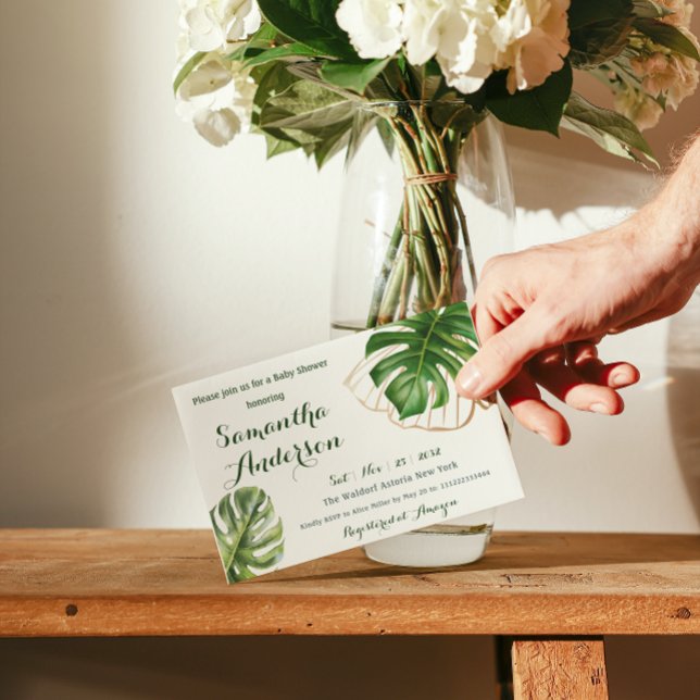 Invitation Safari Simple Tropical Wild Un Baby shower (Créateur téléchargé)