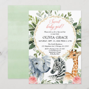 Invitation Safari Sip and See, Rencontrez le thème de la jung