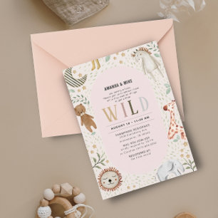 Invitation Safari Wild Girl Baby shower