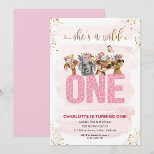 Invitation Safari Wild One 1er anniversaire