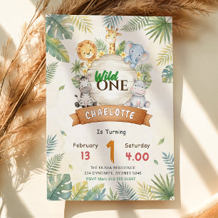 Invitation Safari Wild One 1er Anniversaire
