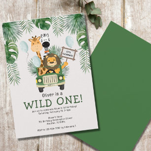 Invitation Safari Wild One 1er anniversaire fêter l'invitatio