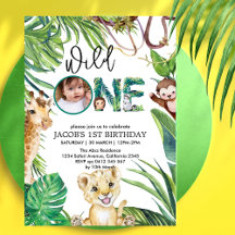 Safari Wild One Animal Jungle Photo 1er anniversai