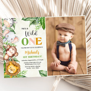 Invitation Safari Wild One Birthday Photo