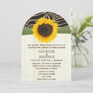 Invitation Safari Zebra Grange Wood Sunflower Zebra Mariage