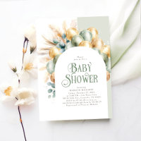 Sage Boho Arch Baby shower Hommes et femmes Neutre