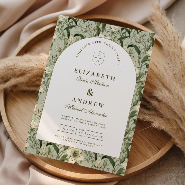 Invitation Sage Botanical Arch Elegant Wedding (Créateur téléchargé)