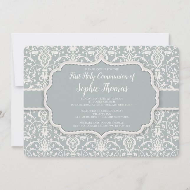 Invitation Sage Damask (Devant)