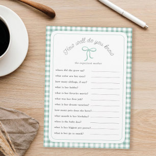 Invitation Sage en vichy Comment bien connaissez-vous douche 