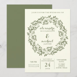 Invitation Sage et ivoire Rustique Mariage de la couronne bot