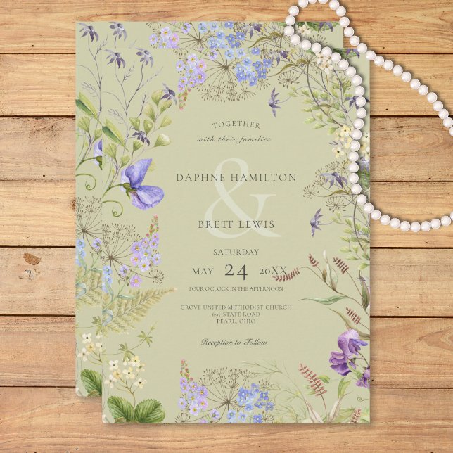 Invitation Sage Fleur sauvage rustique Lavande & Sage (Créateur téléchargé)