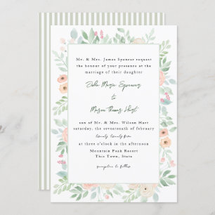Invitation Sage Floral Romance